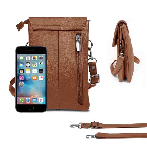 Genuine Leather Cell Phone Cross Body Wallet Purse