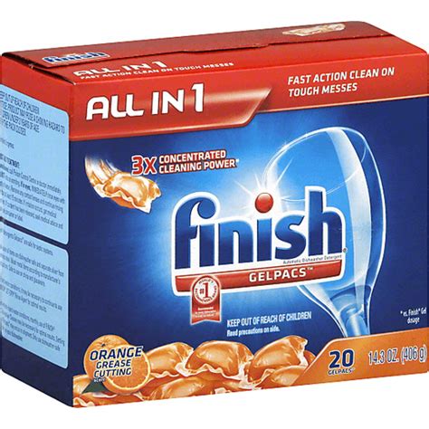 Finish Gelpacs All In 1 Orange Scent Automatic Dishwasher Detergent