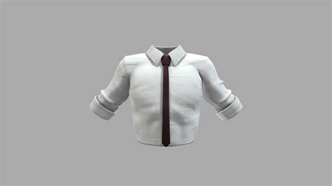 Male Tucked In White Shirt With Tie Buy Royalty Free 3d Model By 3dia