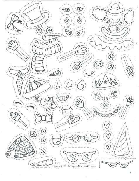 Coloring Pages Print Cut Paste Craft