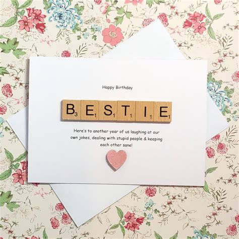 Handcrafted Birthday Card For A Bestie Best Friend Birthday Etsy Uk