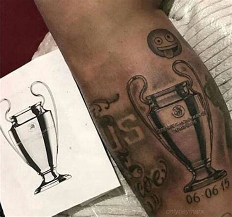 Neymar Reveals Incredible Champions League Tattoo Ahead Of Psgs Clash