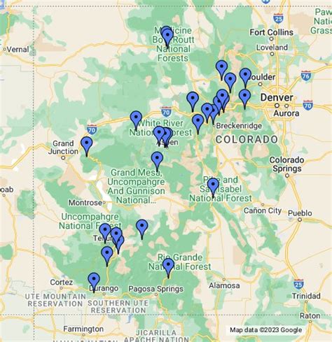 Denver Ski Resorts Map