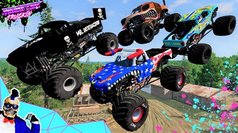 Monster Truck Mud Battle 32 Beamng Drive Mace Mace Tv Youtube