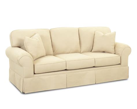 Klaussner Woodwin Casual Skirted Sofa Find Your Furniture Sofas
