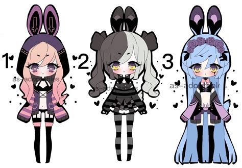 Pastel Goth Bunny Adoptable Batch Closed By As Adoptables On Deviantart