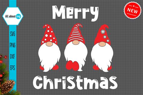 Christmas Gnomes Svg, Merry Christmas (Graphic) by All About Svg