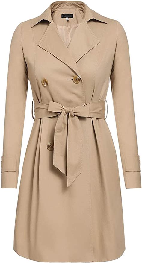 Bolawoo 77 Trenchcoat Damen Klassische Breasted Down Casual Double Turn