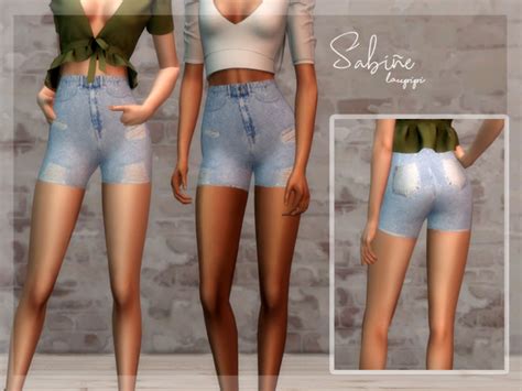 Denim High Waisted Shorts By Laupipi At Tsr Sims 4 Updates