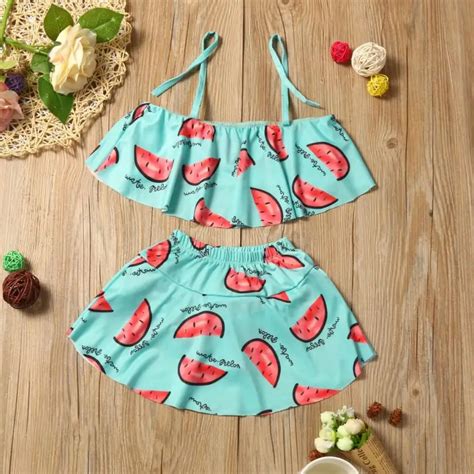 Watermelon Pattern 2017 New Toddler Kids Baby Girls Summer Fruit Halter