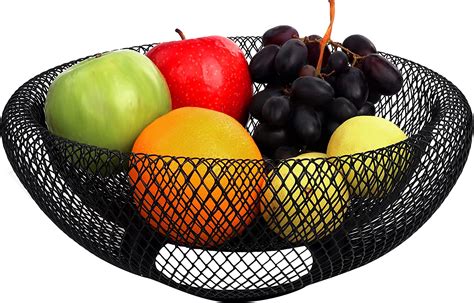 Belle Vous Black Metal Wire Fruit Basket 24cm 945 Inch