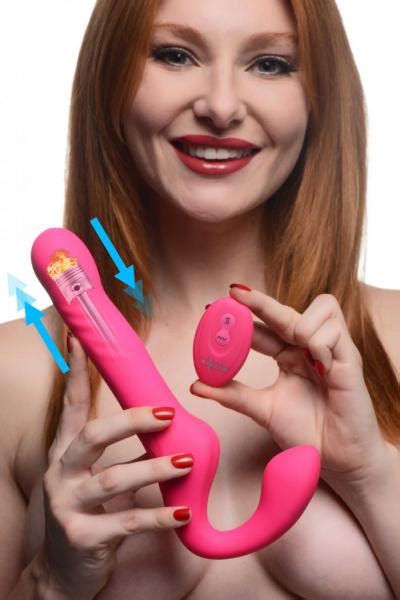 30x Thrusting And Vibrating Strapless Strap On With Remote Control On