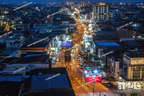 View Of Pontianak Town From Hotel Room By Night West Kalimantan