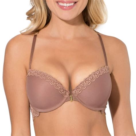 Smart And Sexy Womens Signature Lace Front Close Demi Push Up