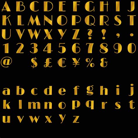 Gold Art Deco Letter Clipart Twenties Deco Alphabet Gold Typography