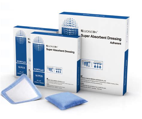 Luofucon Super Absorbent Dressing With Adhesive Silicone 20x15cm