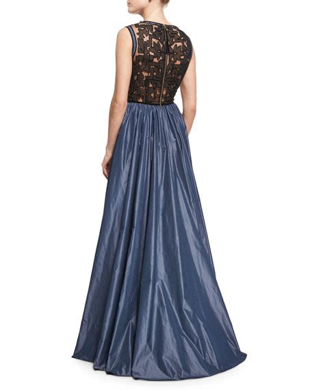 Jenny Packham Beaded Evening Gown With Taffeta Skirt Neiman Marcus