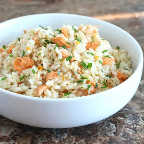 And this salmon risotto is one of my favorite risotto recipes. Salmon Risotto with Preserved Lemon - The Daring Gourmet