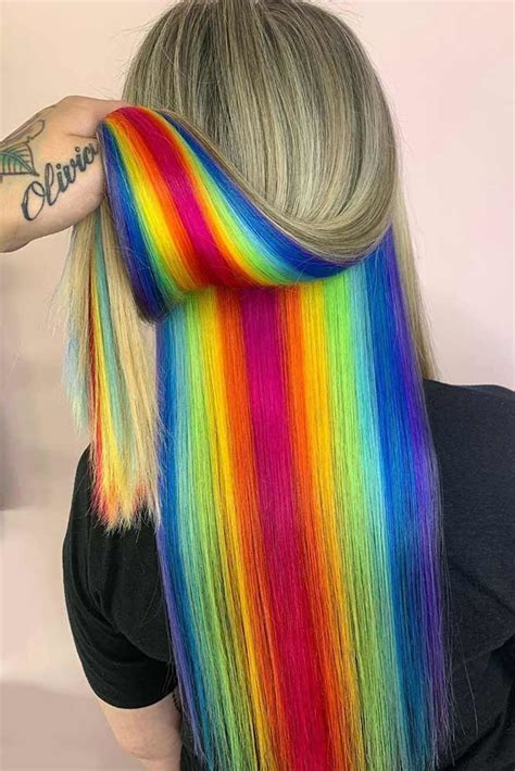 Chic Hidden Rainbow Hair Is The Magic You Need To Be Trendy Hidden Rainbow Hair Hidden Hair