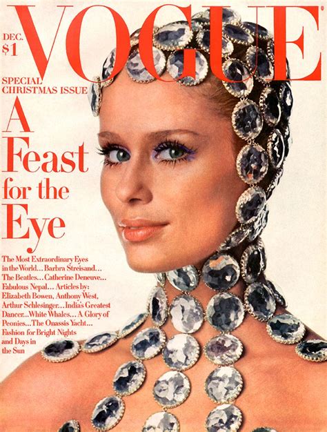 Vogue Covers From Christmas Past December Vogue 1968 Lauren Hutton
