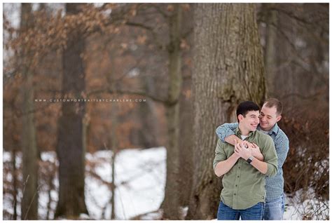 Michael And Trenton Engaged Same Sex Engagement Session In Snowy Pittsburgh Suburbs Custom