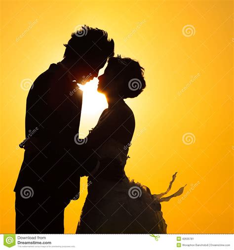 Silhouette Couple Love Stock Image Image Of Beach Love 42635781