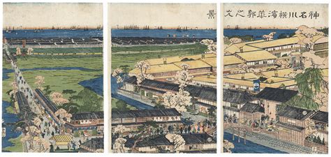 Fuji Arts Japanese Prints View Of The Yokohama Pleasure Quarters Of