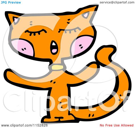 Cartoon Of A Ginger Cat Royalty Free Vector Illustration By Lineartestpilot 1152826