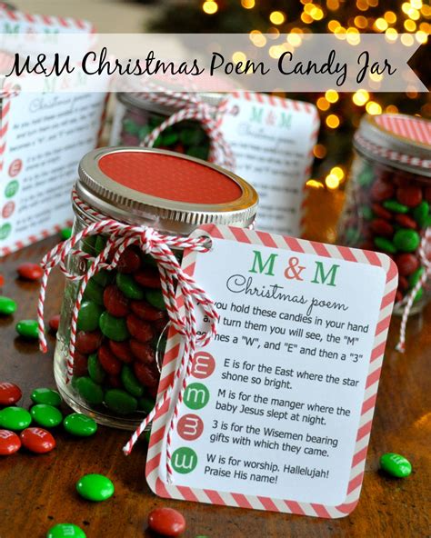 So you probably gonna love this video! M&M Christmas Poem Candy Jar Tutorial - Simple Sojourns