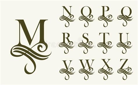 Photo About Vintage Set 2 Capital Letter For Monograms And Logos