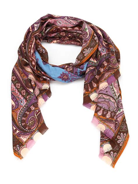 Etro Paisley Wool And Silk Scarf Scarves 100074520650