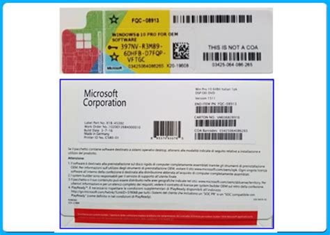 Microsoft Windows 10 Pro Software 64 Bit Dvd Oem License Personal
