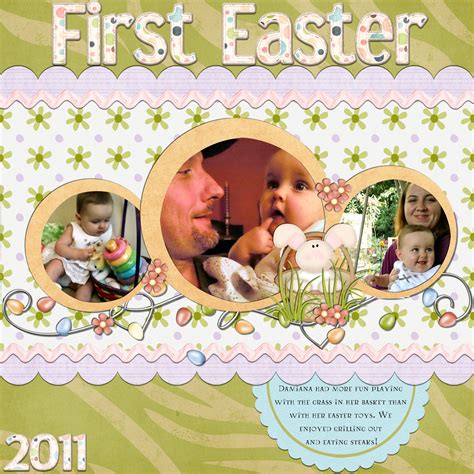 First Easter Scrap Page Easter Toys Scrapbook Page Layouts Babys