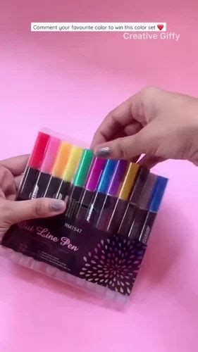 Mitsico 12 Colors Self Outline Metallic Markers Usa Double Line Outline