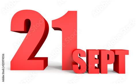 September 21 Text On White Background Stock Photo And Royalty Free