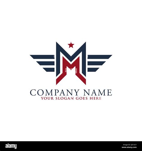 Letter Mm Logo Vector Monogram Style With American Shape Vector Image