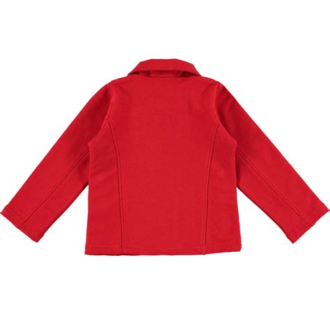 Giacchetto rosso in felpa per bambina modello biker vestibilità da 6 ...