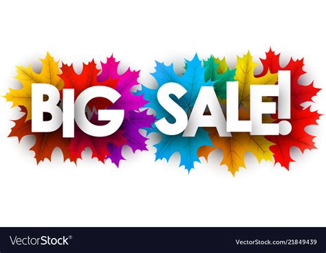 Big Sale Banner Promotion Banner With Maple Vector Image