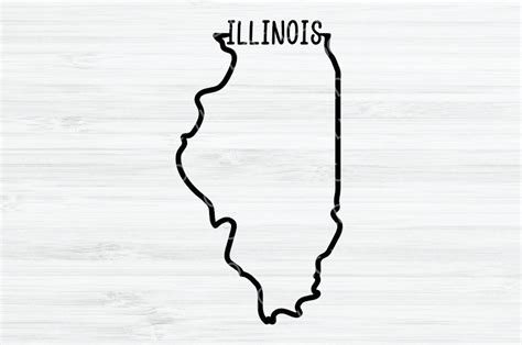 Illinois Outline Svg Illinois Vector File Illinois Design Etsy
