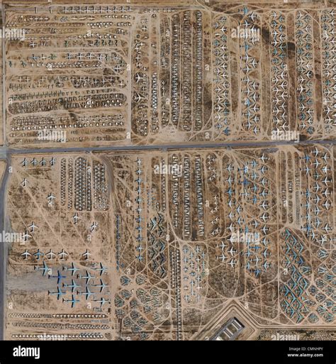 Aerial Photo Map Military Aircraft Boneyard Davis Monthan Air Force