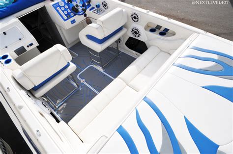 Commander Boat Gets Matching Flamed Seadek Flooring Orlando Custom Audio