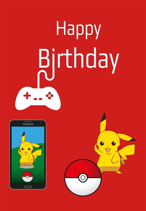 Pikachu Printable Birthday Cards Printbirthdaycards Pokemon Birthday