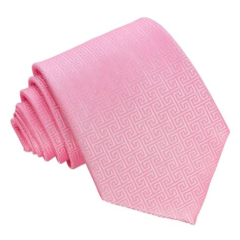 Baby Pink Greek Key Patterned Tie
