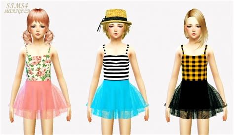 Child Ballerina Mini Skirt And Crop Top At Marigold Sims 4 Updates