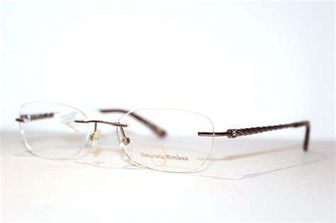 new naturally rimless nr361 brn brown womens eyeglasses rx frames 51 17 135 mm ebay