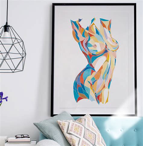 Nudeart Woman Painting Woman Body Sketch Female Form Print Etsy