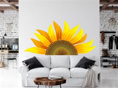 Sunflower Sunflower Modern Wall Decals Modern Wall Stickers Etsy
