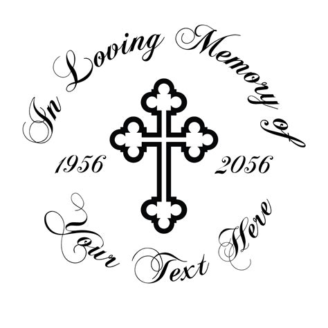 In Loving Memory Cross Decal Style 1