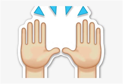 Hand Emoji Clipart Person Raising Both Hand In Celebration Praise