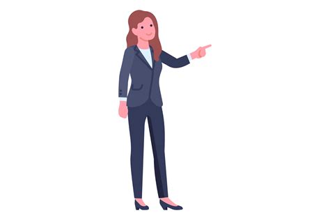 Business Woman Pointing Finger Cartoon Graphic By Vectorbum · Creative